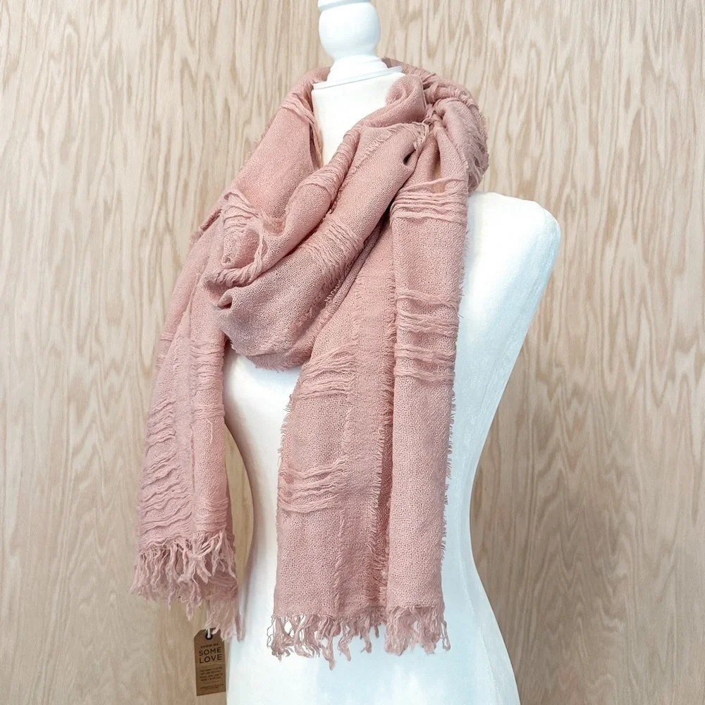 AE Crinkle Fringe Ripped Soft Cozy Scarf